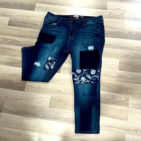 EV1 Alex Relaxed Vintage Women's Size 20 Mid Rise Straight Leg Blue Jeans - Picture 1 of 3